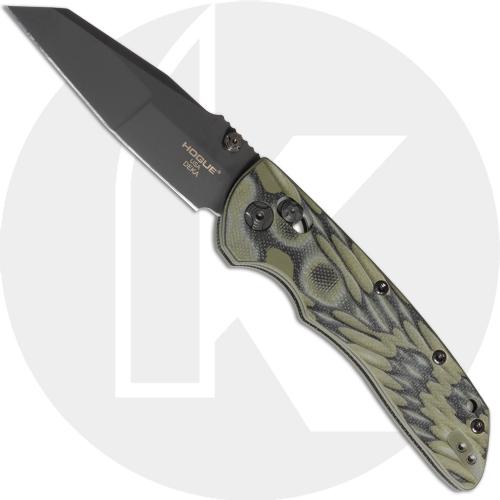 Hogue Deka Manual Folder 24268 - Black Cerakote 20CV Wharncliffe - G-Mascus Green G10 - ABLE Lock - USA Made