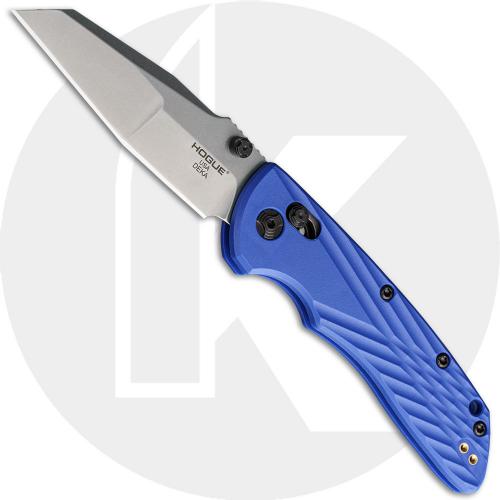 Hogue Deka Manual Folder 24363 Knife - Tumbled MagnaCut Modified Wharncliffe - Blue Polymer - ABLE Lock - USA Made