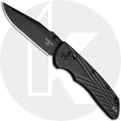 Hogue Deka Manual Folder 24376 Knife - Black Cerakoted MagnaCut Clip Point - Black Polymer - ABLE Lock - USA Made