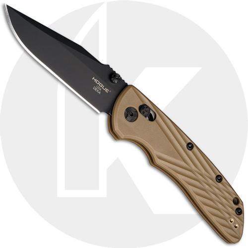 Hogue Deka Manual Folder 24377 Knife - Black Cerakoted MagnaCut Clip Point - FDE Polymer - ABLE Lock - USA Made