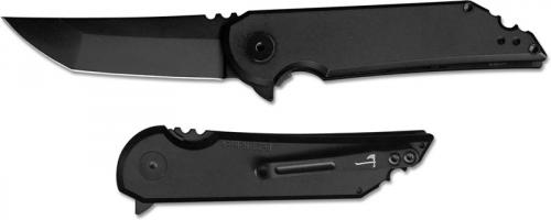 Jake Hoback MK Ultra Knife - Black DLC CPM S35VN - Black DLC Titanium Flipper Folder USA Made