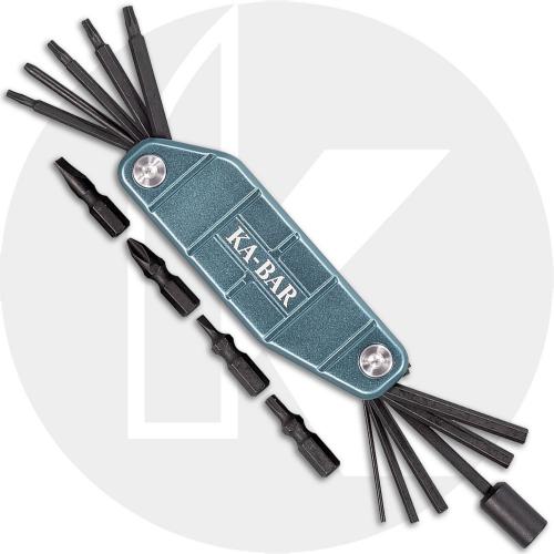 KABAR Gun Tool 1308 - Multi Tool - Aquamarine Aluminum - Magnetic Bit Storage