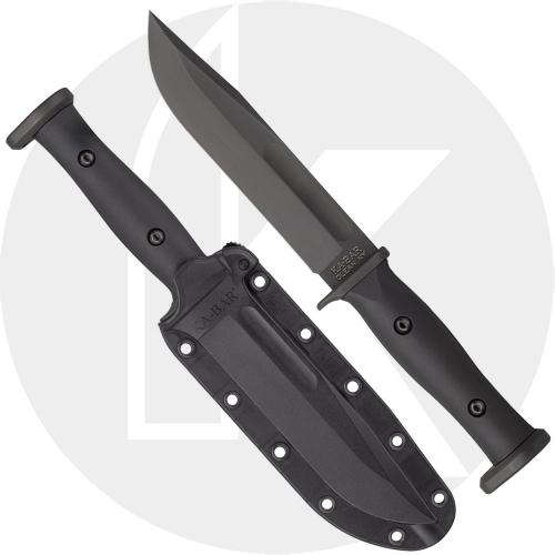 KABAR Slabby 1310 Fixed Blade Knife - Black 1095 Clip Point - Black GFN