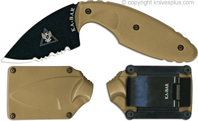 KA-BAR Knives: KABAR TDI Knife, Part Serrated Coyote Brown, KA-1477CB