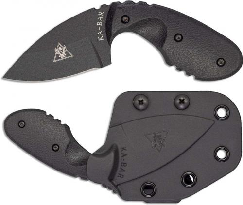 KABAR TDI Investigator 1493 - John Benner EDC - Black Drop Point Fixed Blade - Black Nylon Fiberglass - MOLLE Sheath