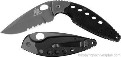 KA-BAR Knives: KABAR TDI Folder, Part Serrated, KA-2483
