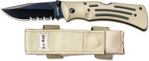 KA-BAR Knives: KABAR Desert Mule Knife, Part Serrated, KA-3053