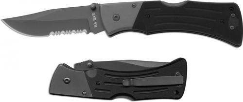 KABAR G10 Mule Folder, Clip Point Part Serrated, KA-3063