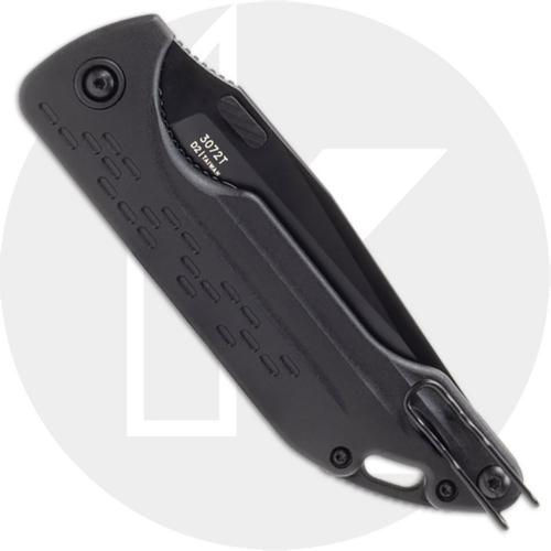 KABAR Warthog Folder 3072T Knife - Black D2 Clip Point - Black GFN