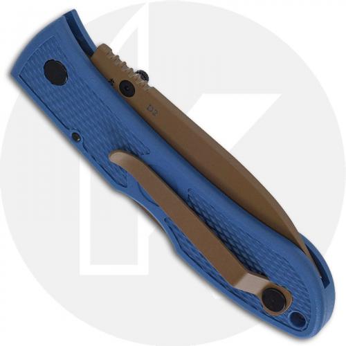 KABAR Dozier D2 Folding Hunter 4062D2 - Value Priced EDC - Dark Tan D2 Drop Point - Blue Zytel - Lock Back Folder