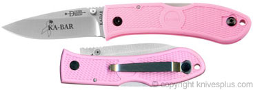 KA-BAR Knives: KABAR Dozier Folding Hunter, Pink Handle, KA-4062PK