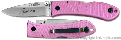 KA-BAR Knives: KABAR Mini Dozier Folder, Pink Handle, KA-4072PK