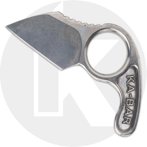 KABAR George Roscoe 7704 Fixed Blade Knife - 425 High Carbon Stainless Sheepsfoot - Celcon Sheath - USA Made