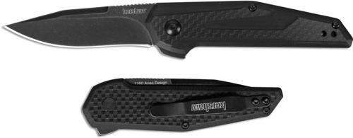 Kershaw Fraxion 1160 Knife Jens Anso EDC Clip Point Flipper Folder Black G10 Carbon Fiber