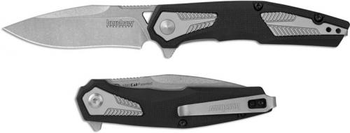 Kershaw Tremolo 1390 - Value Priced EDC - Stonewash Clip Point - Black GFN and Steel - SpeedSafe Assist - Flipper Folder