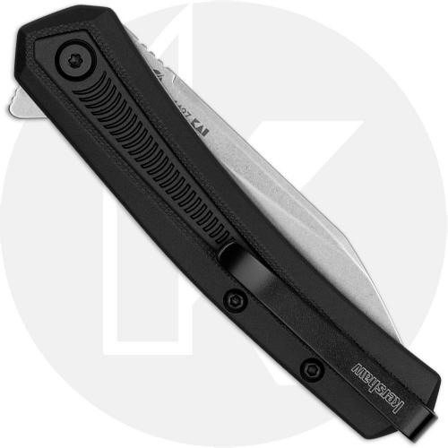 Kershaw Raygun 1427 Knife - Assisted - Stonewash 4Cr14 Reverse Tanto - Black GFN - Flipper Folder