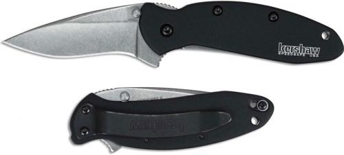 Kershaw Scallion 1620SWBLK Knife Ken Onion Assisted Flipper Folder Black Aluminum