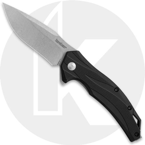 Kershaw Lateral 1645 Knife - Assisted - Stonewash Blade - Black GRN - Flipper Folder
