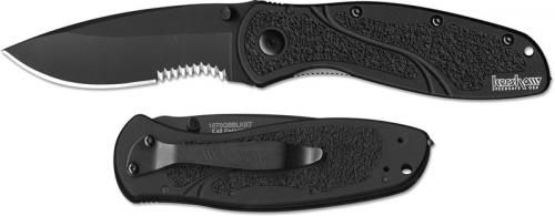 Kershaw Blur Knife with Glassbreaker, Black, KE-1670GBBLKST
