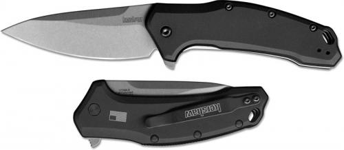 Kershaw Link 1776BLK Limited M390 Assisted Opening Flipper Folder Black Aluminum