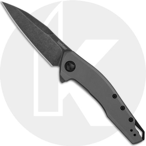 Kershaw Sanctum 1815 Knife - Assisted - Blackwash 8Cr13MoV Wharncliffe - Gray PVD Stainless Steel - Flipper Folder