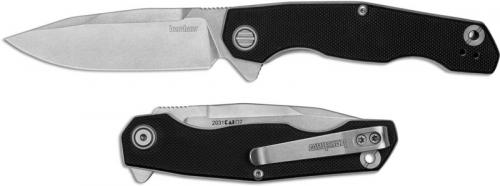 Kershaw Inception 2031 - Stonewash D2 Clip Point - Black G10 - KVT Flipper Folder