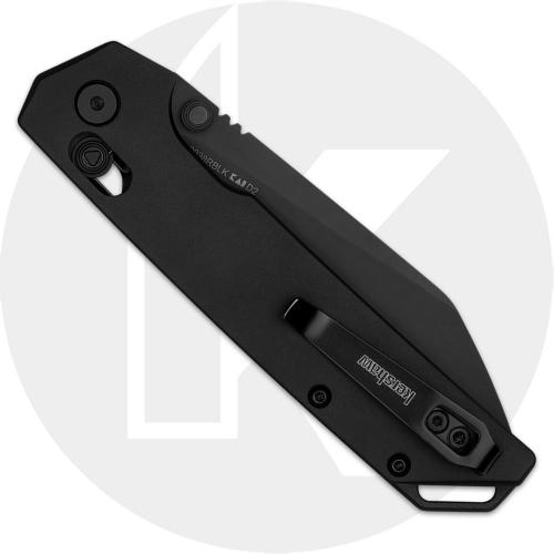 Kershaw Iridium 2038RBLK Knife - Black Oxide D2 Reverse Tanto - KVT Bearings - Black Aluminum