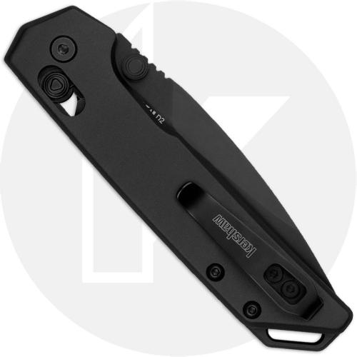 Kershaw Mini Iridium 2051BLK Knife - Black Oxide D2 Spear Point - KVT Bearings - Black Aluminum