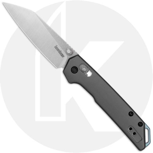 Kershaw Mini Iridium 2051R Knife - 2-Tone D2 Reverse Tanto - KVT Bearings - Gray Aluminum