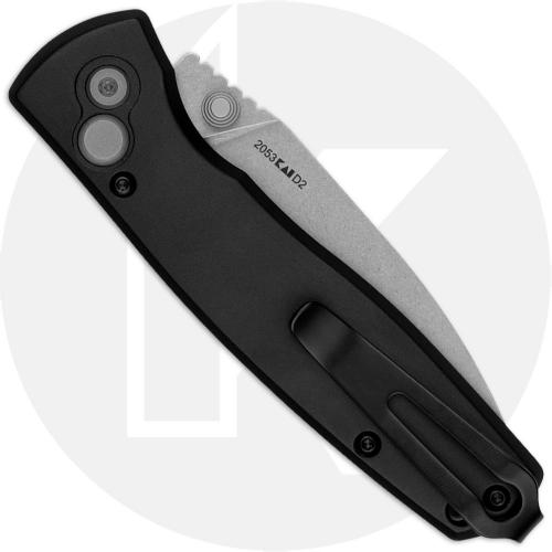 Kershaw Kindred 2053 Knife - Stonewash D2 Spear Point - KVT Bearings - Black Aluminum