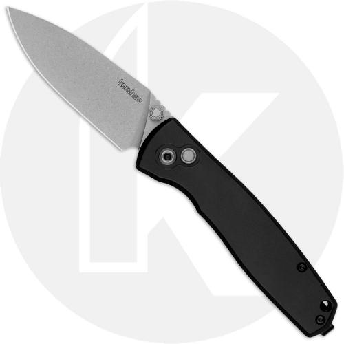 Kershaw Kindred 2053 Knife - Stonewash D2 Spear Point - KVT Bearings - Black Aluminum