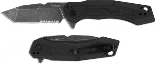 Kershaw Analyst 2062ST - Value Priced EDC - Part Serrated BlackWash Tanto - Black GFN - SpeedSafe Assist - Flipper Folder