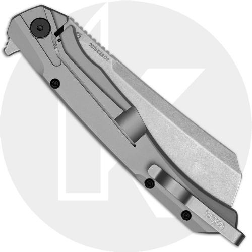 Kershaw Strata Cleaver 2078 Knife - D2 Stonewash Blade - KVT Bearings - Frame Lock