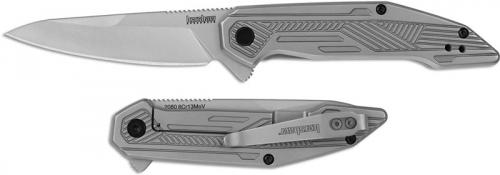 Kershaw Terran 2080 - Value Priced EDC - Bead Blast Drop Point - Bead Blast Stainless Steel - SpeedSafe Assist - Flipper Folder