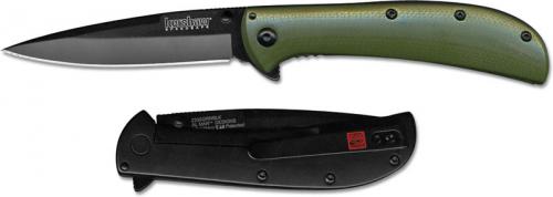 Kershaw AM-4 2330GRNBLK Limited Flipper Folder Assisted Black Blade Green G10 and SS