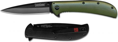 Kershaw AM-3 2335GRNBLK Limited Flipper Folder Assisted Black Blade Green G10 and SS