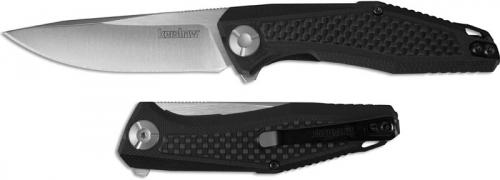 Kershaw 4037 Atmos Dmitry Sinkevich Satin Drop Point Black G10 and Carbon Fiber KVT Flipper Folder