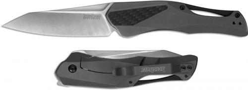 Kershaw Collateral 5500 - 2 Tone Satin D2 Drop Point - Gray TiCN Stainless Steel and Carbon Fiber - SpeedSafe Assist - Flipper Folder
