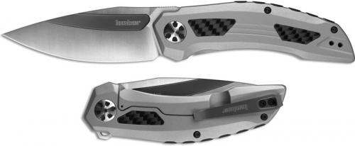 Kershaw Norad 5510 - Two Tone D2 Drop Point - Bead Blast Stainless Steel and Carbon Fiber - KVT Flipper Folder