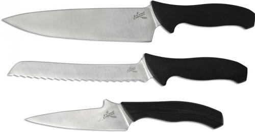 Kershaw Emerson 3 Piece Cook's Set 6100 Chef's Bread Knife Paring Knife Black GFN