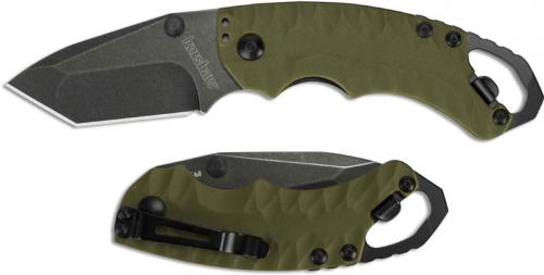 Kershaw Shuffle II 8750TOLBW Knife EDC BlackWash Tanto Olive GFN Liner Lock Folder