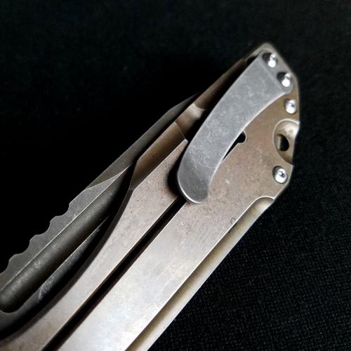 MODIFIED Boker Plus Lateralus Steel JB Stout - HEAT BRONZED HANDLE - ACID WASH BLADE