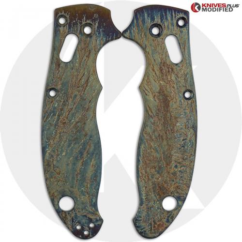 MODIFIED Flytanium Titanium Scales for Spyderco Manix 2 G10 Knife - MAYHEM FINISH