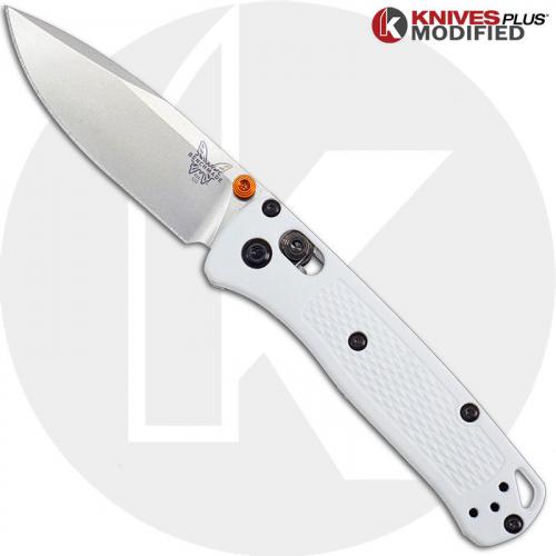 MODIFIED Benchmade Mini Bugout White 533 Knife - Satin Blade