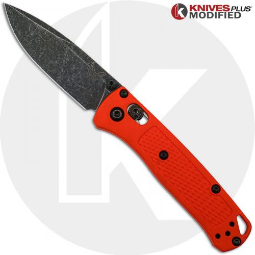 MODIFIED Benchmade Mini Bugout 533 Knife - Acid Stonewash - KP Black Thumbstud & Standoffs