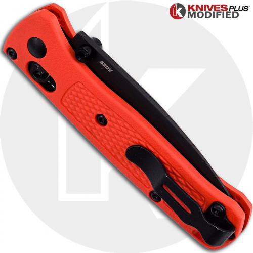 MODIFIED Benchmade Mini Bugout Orange 533BK-1 Knife - Black Blade