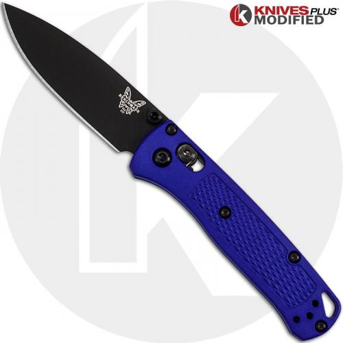 MODIFIED Benchmade Mini Bugout Blue 533BK-1 Knife - Black Blade - Rit Dyed Handle