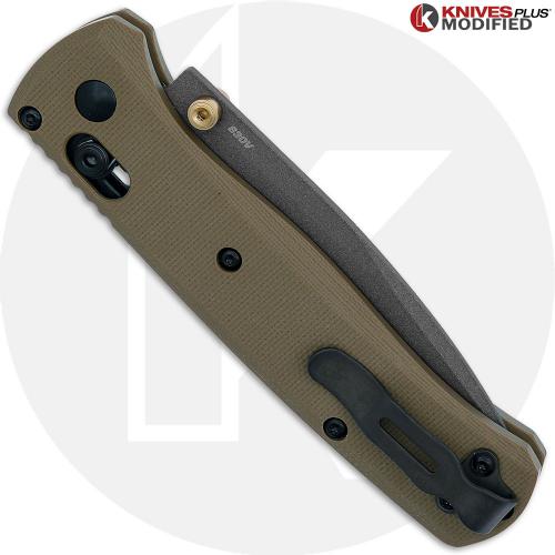 MODIFIED Benchmade Bugout 535GRY-1 Knife + KP Flat Dark Earth G10 Scales
