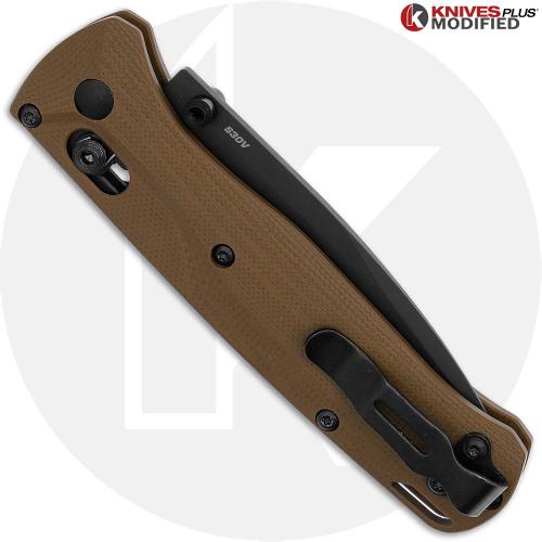 MODIFIED Benchmade Bugout 535BK Knife + Flytanium Crossfade Brown G10 Scales