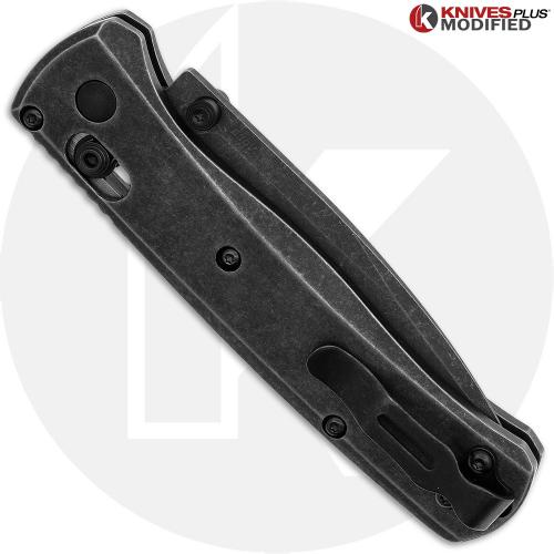 MODIFIED Benchmade Bugout 535 Knife + Acid Stonewash + KP Titanium Black Tumbled Scales + KP Black Thumbstud & Standoffs